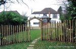 Arch & Rustic poles ready for climbing plants to create secret garden 