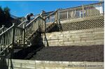 Timber decking, Balustrade and cladding, Timber steps were constructed for a drop of some 20 feet  