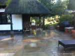 Garden needed a new landscape to match the character of the property a Sweeping ramp was installed with timber curved arbour, tumbled sandstone paving & circle installed and in cased with old stock brickwork capped with double bullnose steps built  with m