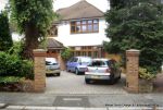 Brick pillars installed with added rebar and concrete for strength to support drive gates 