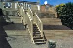 Timber decking, Balustrade and cladding, Timber steps were constructed for a drop of some 20 feet  