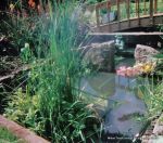 Man made streams constructed with lawn & timber bridges