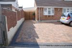 Driveway installed with Marshalls Driveline 50 in a mix of colours with Charcoal soldier course