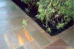 Sandstone patio with circle feature and squaring of kit 