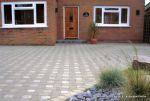 Driveway constructed using Clasico deco paver's set at 45 degree to property